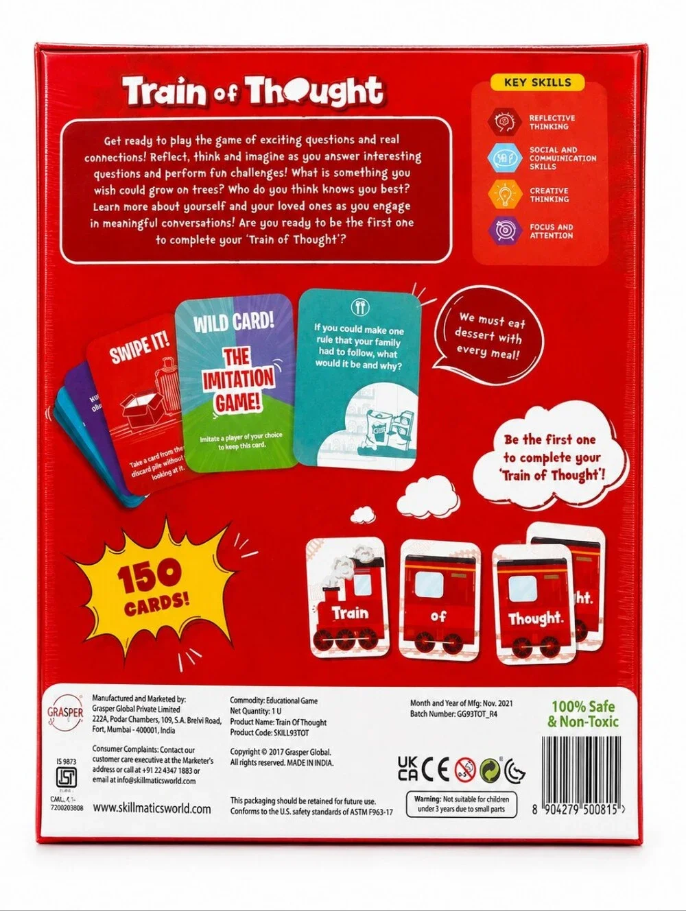 NEW SEALED Skillmatics Train of Thought Family Card Game – 150 Cards – Ages 6+